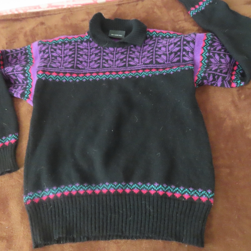 Vintage Demetre Ski Sweater snowflake multicolor rare ladies large